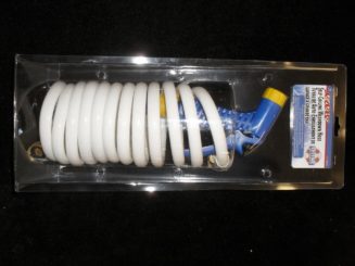 coiled washdown hose with nozzle